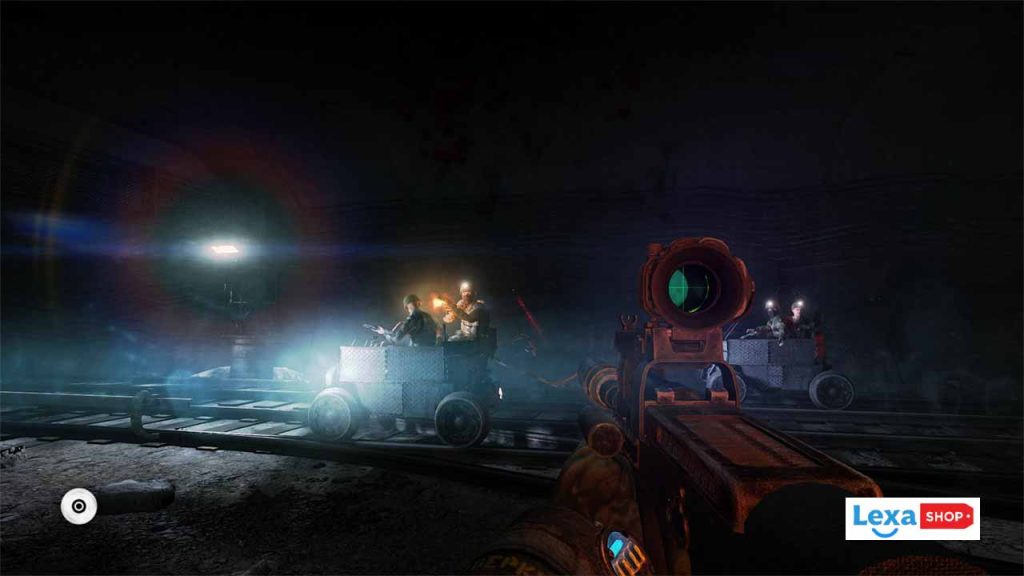 تصویری از شخصیت اصلی با اسلحه خودش در بازی Metro: Last Light Redux