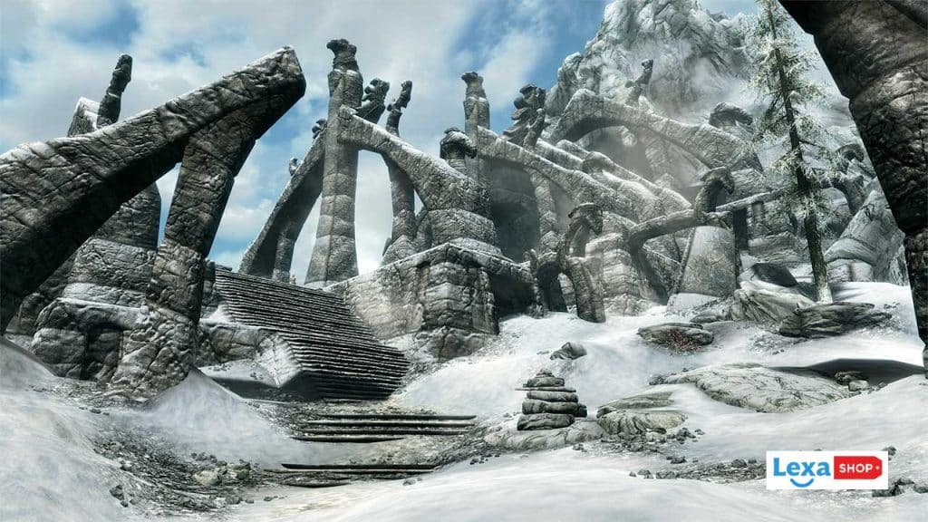 تصویری از بخش های برفی و کوهستانی بازی The Elder Scrolls V: Skyrim Special Edition